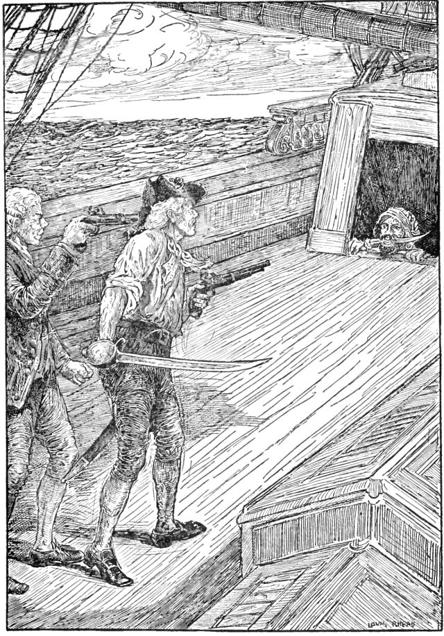 "Down, dog!" cries the captain
