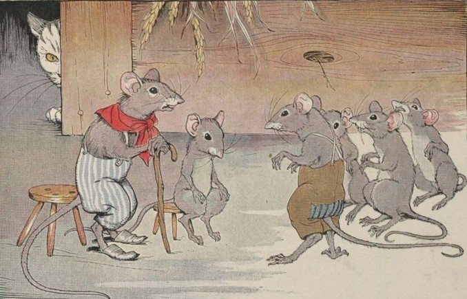 Mice discuss belling the cat
