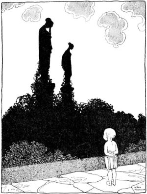 The sisters as statues