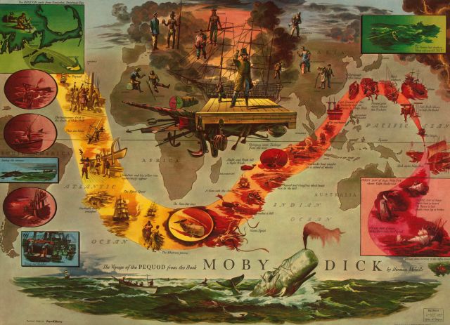 Map of the voyage taken by the Perquod