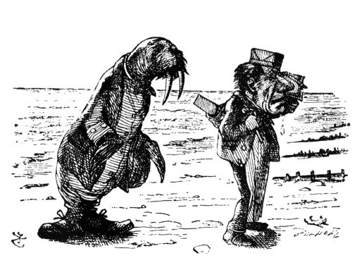 The Walrus and the Carpenter were walking close at hand.