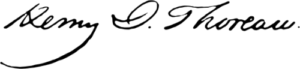 Henry David Thoreau signature